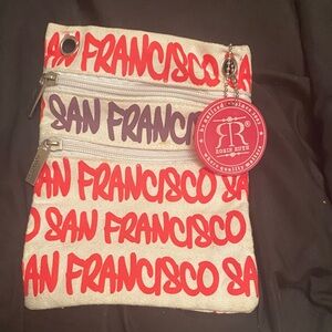 Robin Ruth pink and Purple San Francisco Pouch EUC NO STRAP